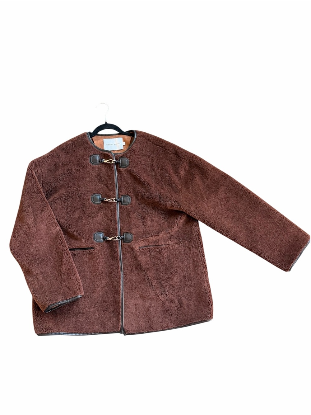 Rebecca Minkoff Chocolate Brown Teddy Jacket with Toggle Details